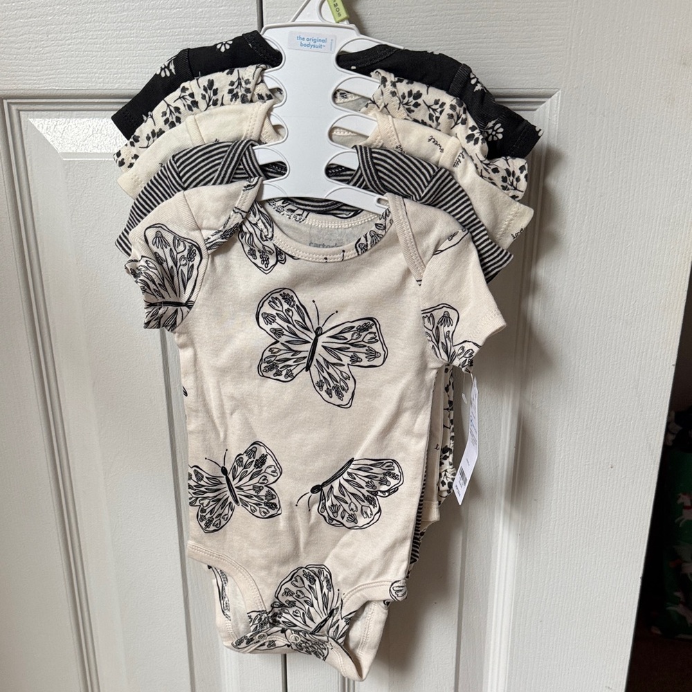 Carter's Black and Cream Butterfly Bodysuit Set